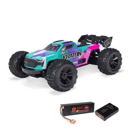 Ara2508st2 1/16 MINI KRATON 3S DSC 4X4 RTR Brushless Speed Truck (Battery & Charger Included), Teal/Pink