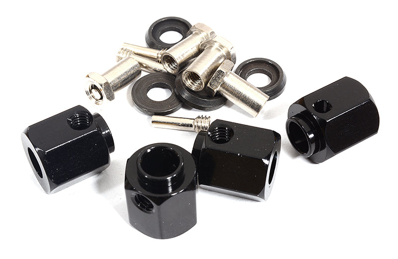 12mm Hex Wheel (4) Hub Alloy 14mm Thick for Traxxas TRX-4 Scale & Trail Crawler C30013BLACK
