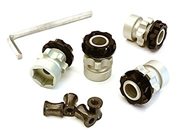 BILLET MACHINED 17MM HEX WHEEL HUB +10MM OFFSET (4) FOR TRAXXAS 1/10 SLASH 4X4 C27942BLACK