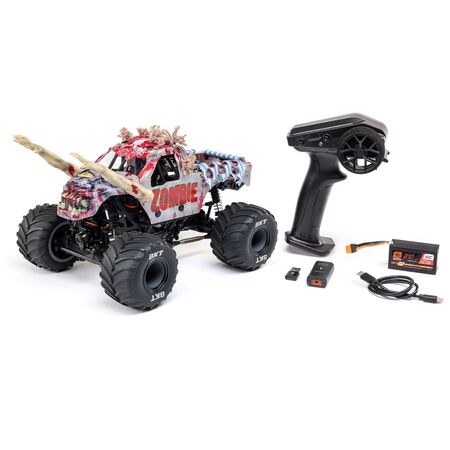 LOS01026T4  1/18 Mini LMT Zombie 2S 4X4 RTR Brushed Monster Truck (Battery & Charger Included), Red