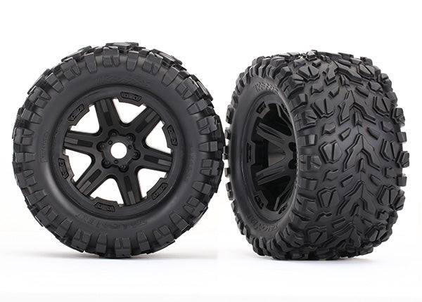 Tires & wheels, assembled, glued (black wheels, Talon EXT tires, foam inserts) (2) (17mm splined) (TSM rated)(GRD SHIP INC)