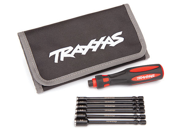 Speed Bit Master Set, nut driver, 6-piece, includes premium handle (medium), travel pouch, and nut drivers (4.0mm, 4.5mm, 5.0mm, 5.5mm, 7.0mm, 8.0mm), 1/4' drive