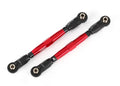 Toe links, front (TUBES red-anodized, 7075-T6 aluminum, stronger than titanium) (88mm) (2)/ rod ends, rear (4)/ rod ends, front (4)/ aluminum wrench (1)
