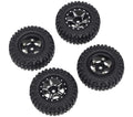 Alloy Machined Wheels (4) w/ Rubber Tires for Axial 1/24 SCX24 Rock Crawler C31214BLACK