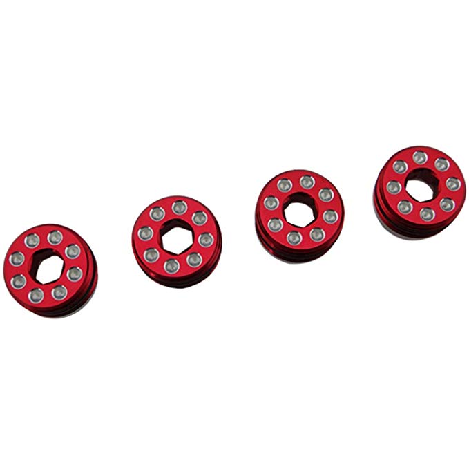 AON21N02 Aluminum Delrin Cap Hub Nut Red Arrma 1/8