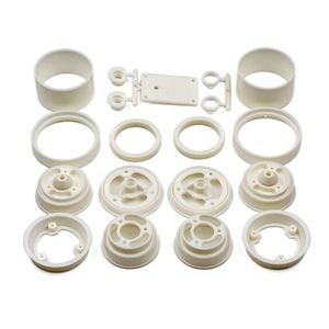 RC10 Wheels, front and rear, white
