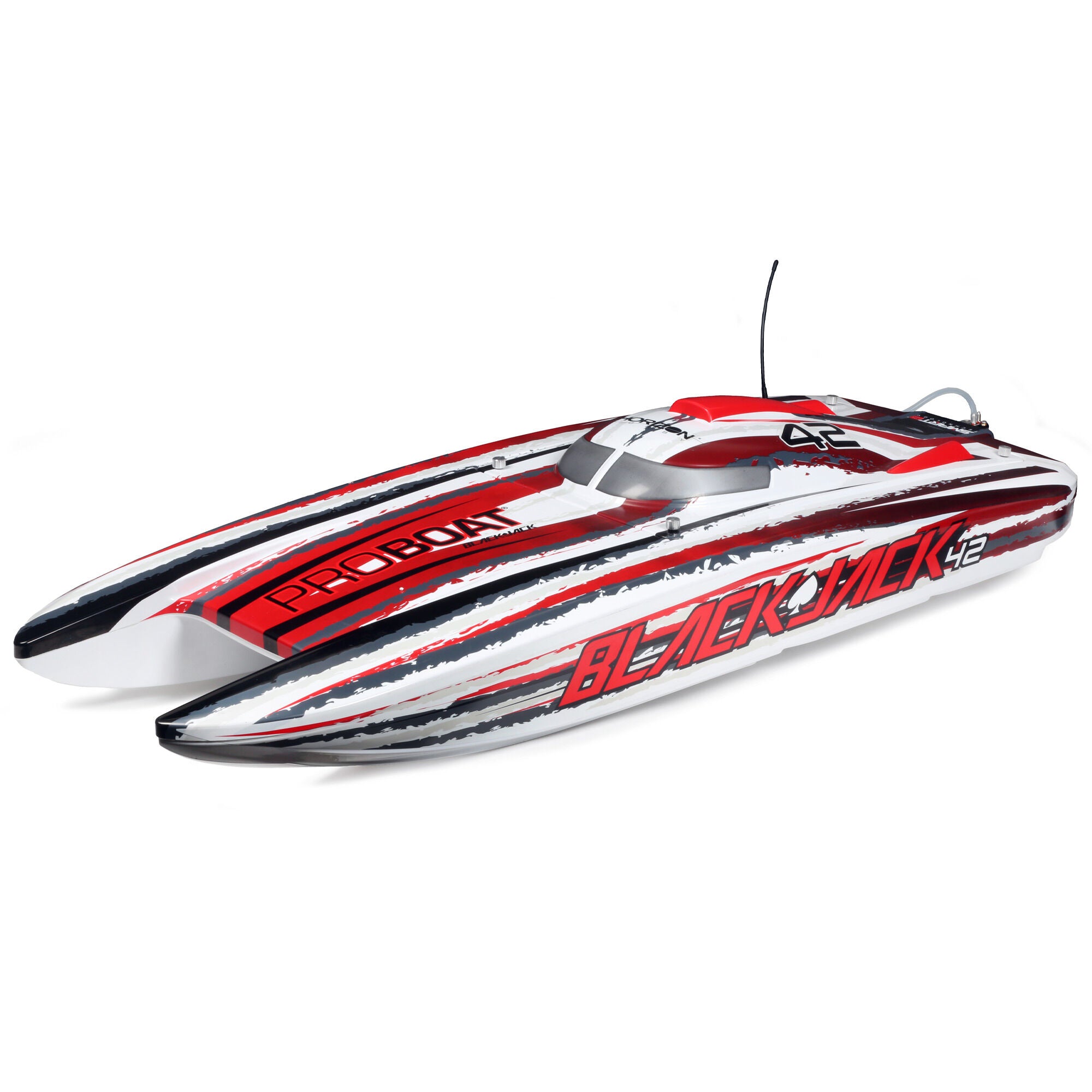 Blackjack 42" 8S Brushless Catamaran RTR, White/Red  in store $650.00 on line $689.99 plus $15