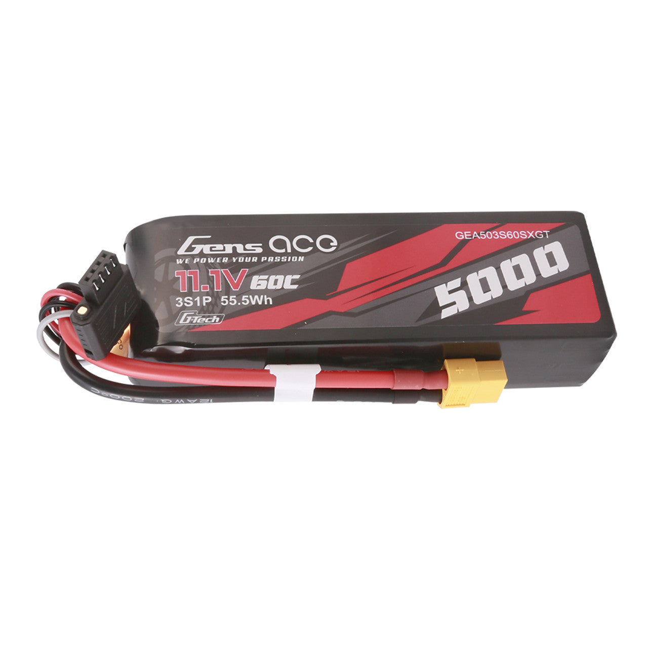 Gens ace G-Tech 5000mAh 3S 60C 11.1V Lipo Battery Pack with XT60 Plug