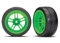 Tires and wheels, assembled, glued (split-spoke green wheels, 1.9' Response tires) (extra wide, rear) (2) (VXL rated)