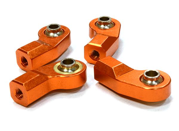 Billet Machined Angled Ball End (4) 3mm Size for 1/10 Size Vehicle C26356ORANGE