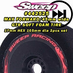 Sweep MAX FORWARD SOFT FOAM TIRES for GT8 17mm HEX 2pcs set