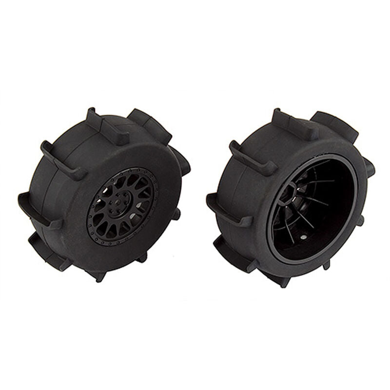 Sand Paddle Tires & Method Wheels, Mntd,Black,Rear (Ground ship inc. Lower 48)