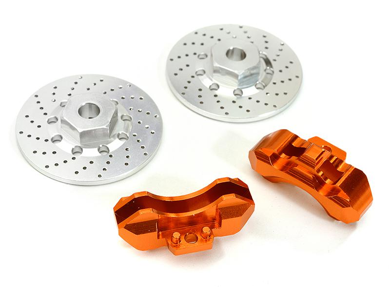 Realistic Alloy Front Brake Disc (2) for Traxxas 1/10 4-Tec 2.0 C28426ORANGE