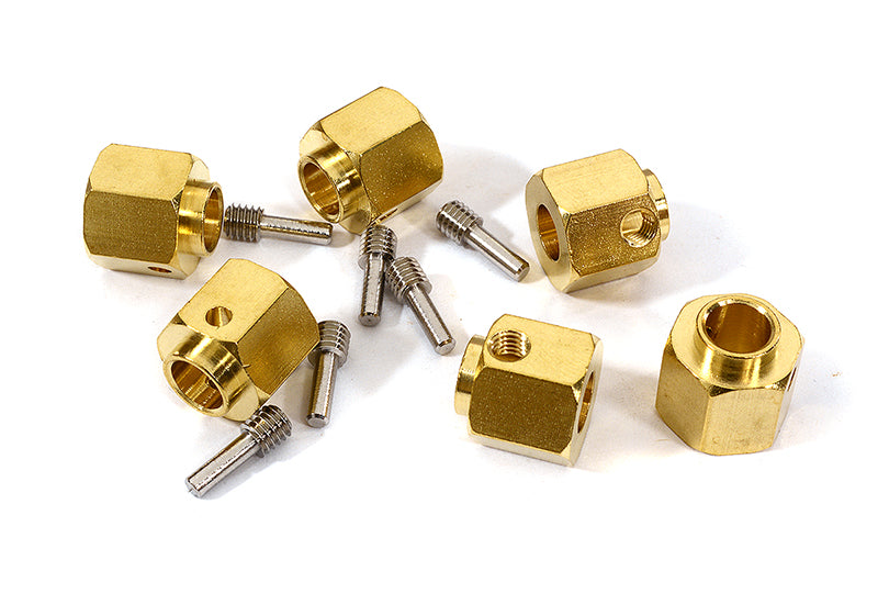 12mm Hex Wheel (6) Hub Brass 12mm Thick for Traxxas TRX-6 Scale & Trail Crawler C29570