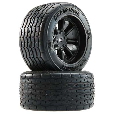10139-18 VTA Rear Tires (31mm) Mounted Black Wheels (2)