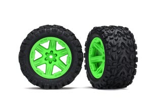 Tires & wheels, assembled, glued (2.8') (RXT green wheels, Talon Extreme tires, foam inserts) (2) (TSM rated)