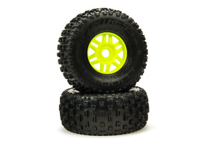 1/7 dBoots Fortress Front/Rear 2.4/3.3 Pre-Mounted Tires, 17mm Hex, Green (2)