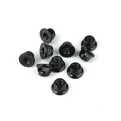 Locknut M4 Flanged/Black/Serrated (10)