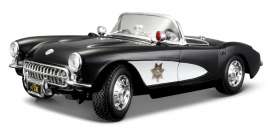 1/18 1957 Corvette Police Car (Black and White)