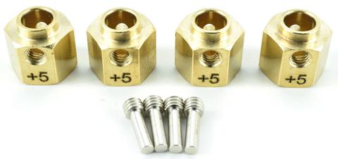 TREAL TRAXXAS TRX-4 BRASS +5 WHEEL HUB HEX SET(4)