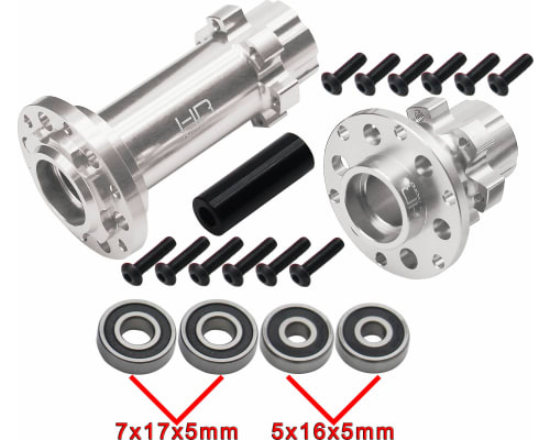 CNC Aluminum Hub Set Silver: PM-MX