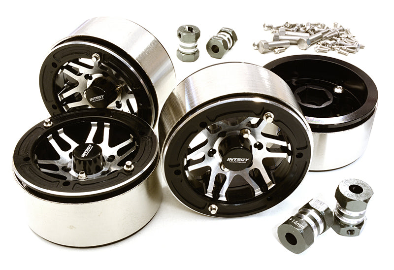 1.9 Size Machined High Mass Wheel (4) w/14mm Offset Hubs for 1/10 Scale Crawler