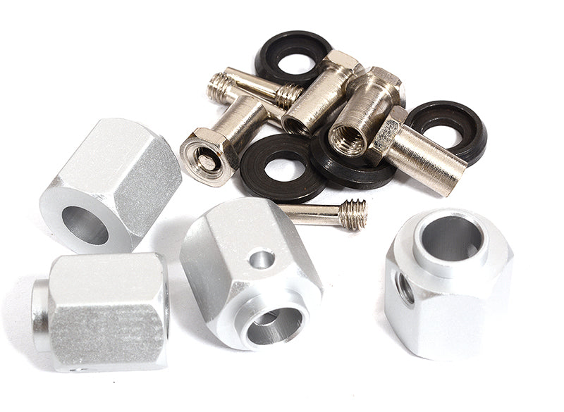 mm Hex Wheel (4) Hub Alloy 13mm Thick for Traxxas TRX-4 Scale & Trail Crawler C30012SILVER