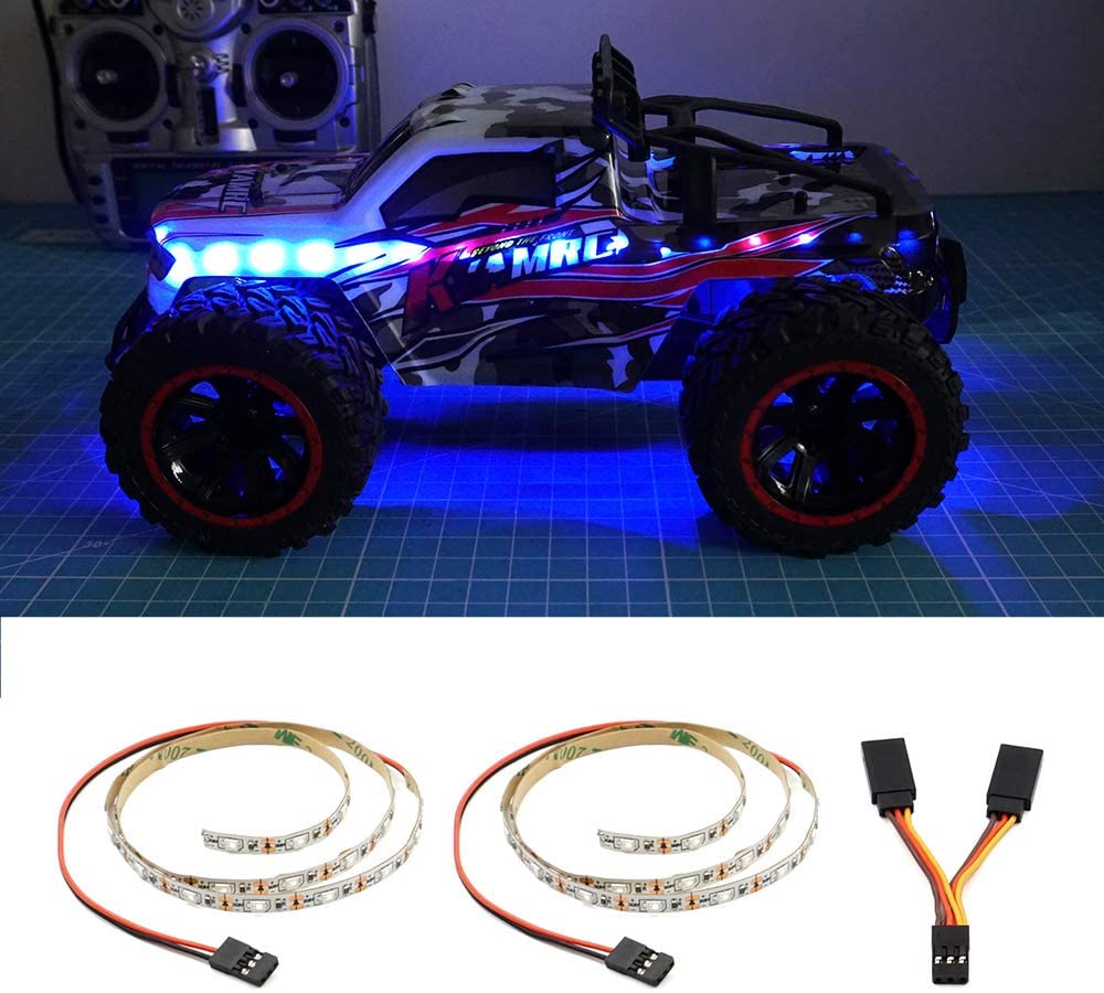 LED Light Strip for RC Fixed Wing Airplane Flying Wing Plane AR Wing Drone Model Car Truck (Blue)