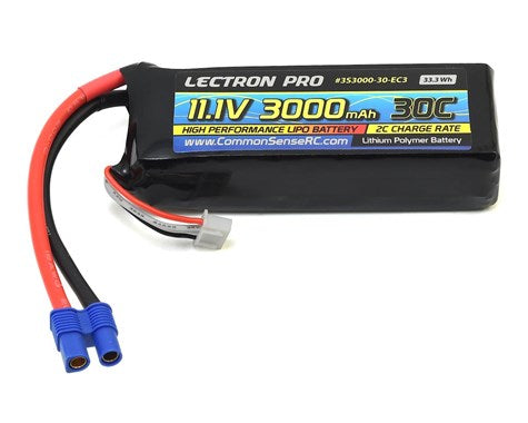 Lectron Pro 11.1 volt - 3000mAh 30C with EC3 Connector for the Blade 350 QX
