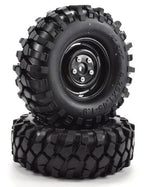 APEX RC PRODUCTS 1.9" BLACK "K1" WHEELS + 108MM "MUNCHER" CRAWLER TIRES #6150