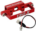 MHE130X121C Alum DS35 Tail Servo Mount w/Cable, Red:Blade 130X