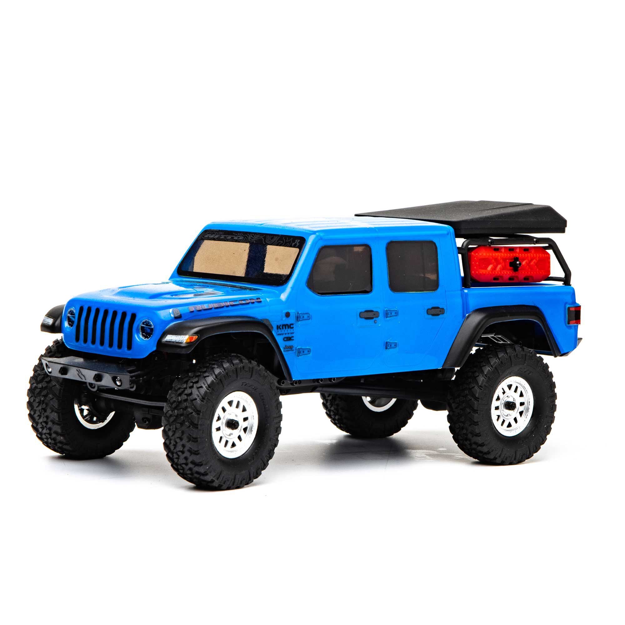 1/24 SCX24 Jeep JT Gladiator 4WD Rock Crawler Brushed RTR, Blue The officially licensed, ready-to-run Axial® SCX24™ Jeep® JT Gladiator 4WD recreates the 2020 North American Truck of the Year in outstanding detail. Its proven chassis features a new, extend