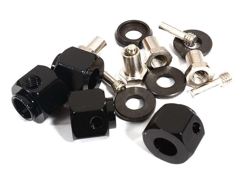 12mm Hex Wheel (4) Hub Alloy 12mm Thick for Traxxas TRX-4 Scale & Trail Crawler C30011BLACK