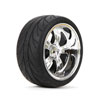 Mounted RR 5-Spoke Wheel/Tire 54x30mm Chrome (2)