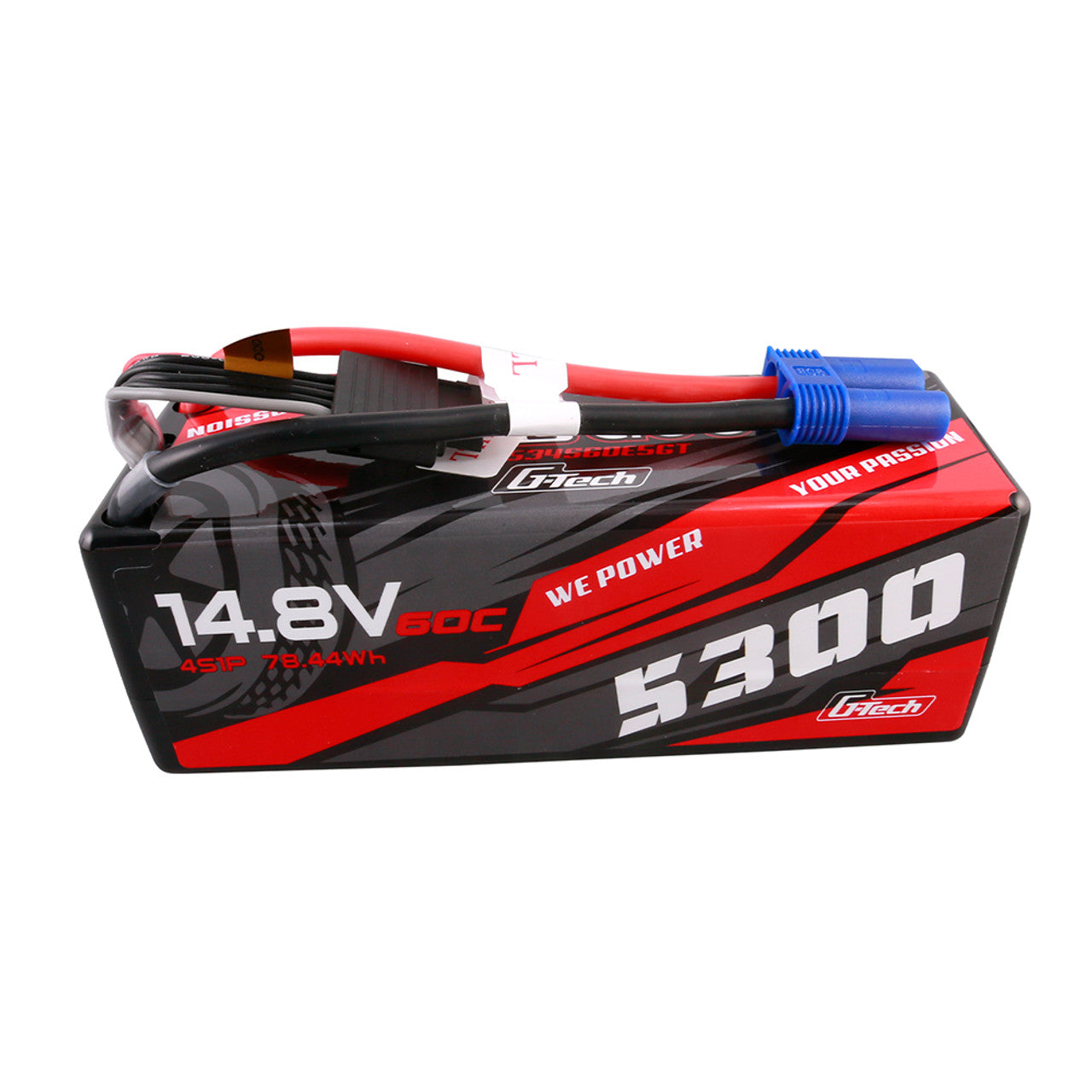 Gens Ace G-Tech 5300mAh 14.8V 60C 4S1P HardCase Lipo Battery14# With EC5 Plug