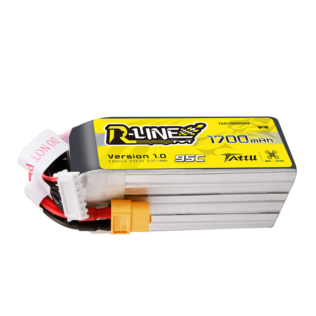 Tattu 1700mAh 6s 95C 22.2V R-Line Lipo Battery Pack with XT60 Plug