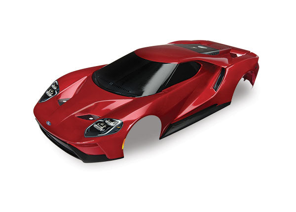 Body, Ford GT®, red (painted, decals applied) (tail lights, exhaust tips, & mounting hardware (part #8314) sold separately)