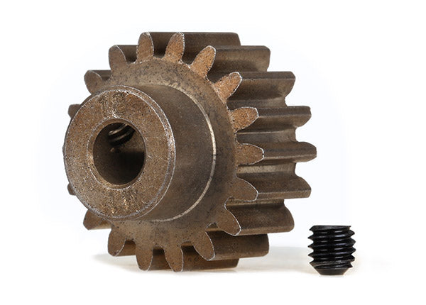 Gear, 18-T pinion (1.0 metric pitch) (fits 5mm shaft)/ set screw (for use only with steel spur gears)