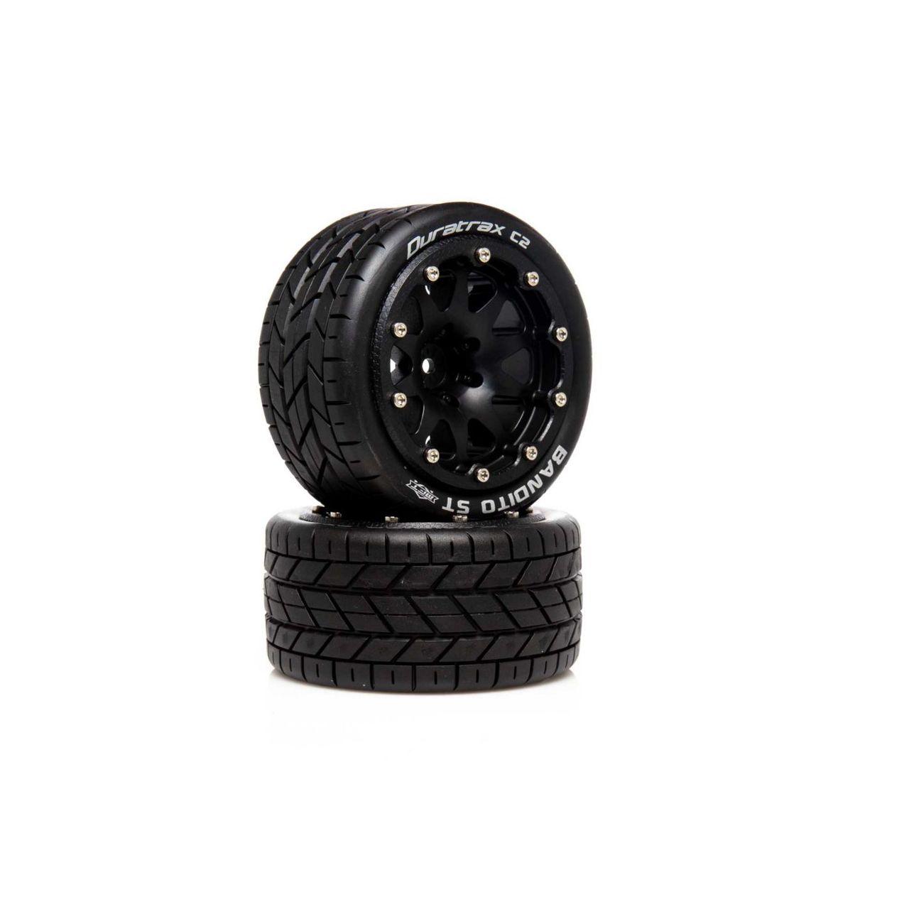 DuraTrax .5 Offset Black Bandito ST Belted 2.8 2WD Mounted Rear Tires (2) DTXC5531