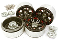 BILLET MACHINED 1.9 D6 SPOKE WHEELS W/ 0 & +3 ADAPTERS FOR TRAXXAS TRX4