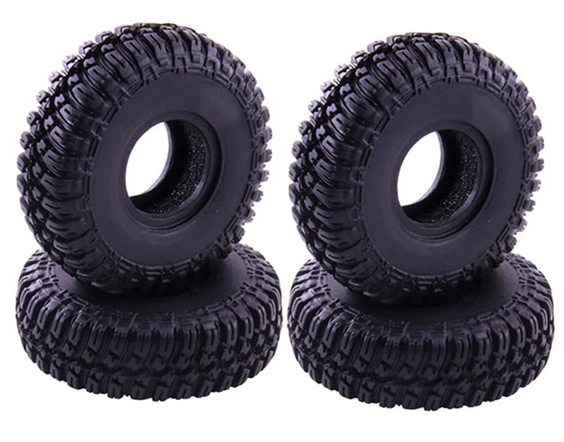 Realistic Rubber Tires (4) for Axial 1/24 SCX24 Rock Crawler (O.D.=54mm) C30941