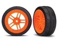 Tires and wheels, assembled, glued (split-spoke orange wheels, 1.9' Response tires) (front) (2) (VXL rated)
