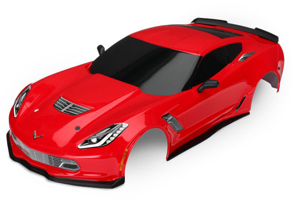 Body, Chevrolet Corvette Z06, red (painted, decals applied) incl. lwr 48 ship