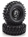 APEX RC PRODUCTS 1.9" BLACK "K1" WHEELS + 108MM "MUNCHER" CRAWLER TIRES #6150