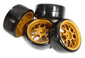 7Y Spoke Complete Wheel & Tire Set (4) for Drift Racing (O.D.=62mm) C30879