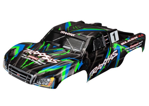 Body, Slash 4X4, green (painted, decals applied)