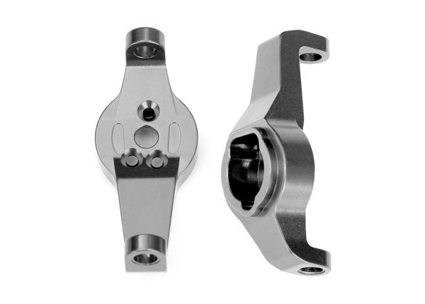 Caster blocks, 6061-T6 aluminum (charcoal gray-anodized), left and right