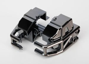 6935 Bumper, front (black chrome) (left & right)