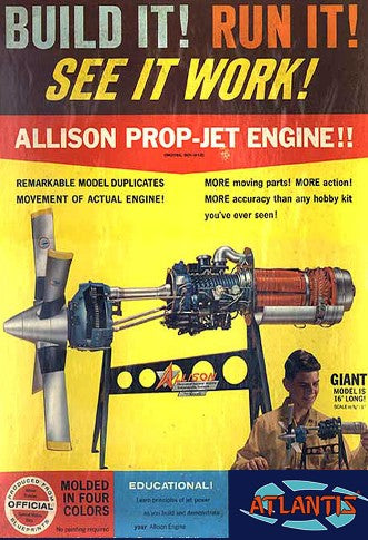 1/10 Allison 501-D13 Prop-Jet Engine w/Moving Parts & Stand (formerly Revell)