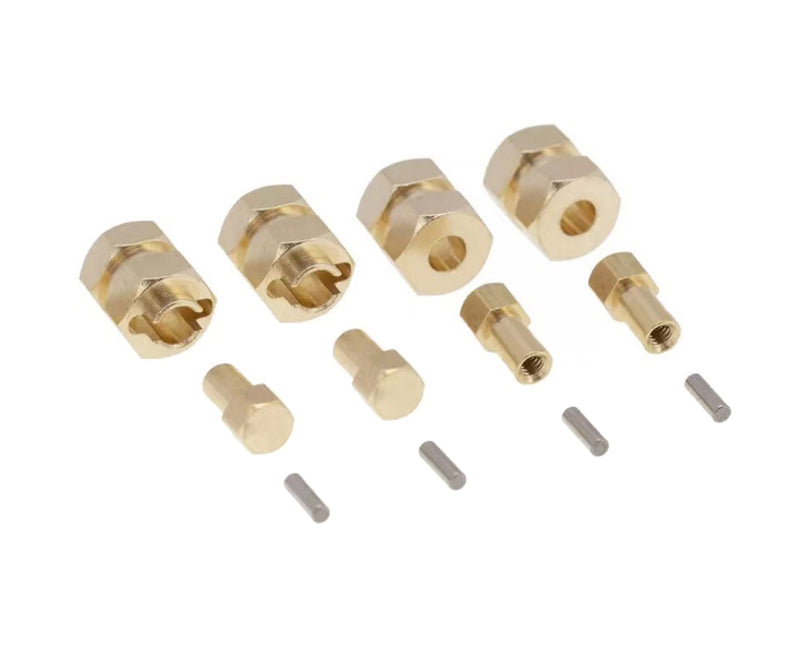 Alloy Machined Brass Wheel Hex Adapters 9.5mm Thick for Axial 1/24 SCX24 Crawler C30637